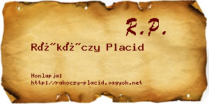 Rákóczy Placid névjegykártya